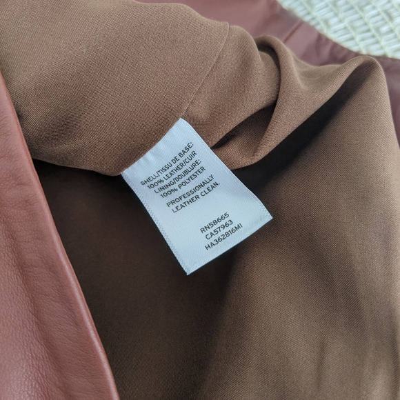 HALOGEN® A-Line Leather Skirt, Brown, 8 - Picture 3 of 11